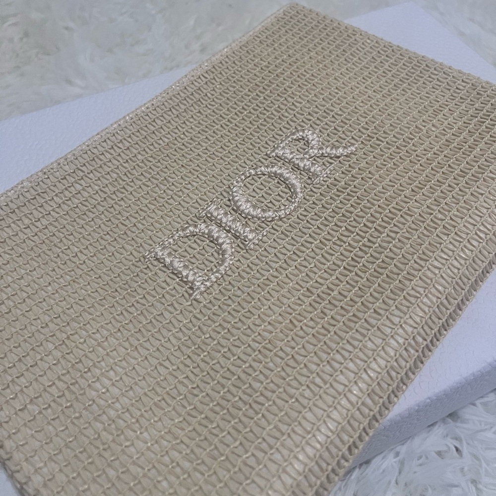 Dior Raffia Straw Makeup/Cosmetic Pouch Bag - Picture 3 of 11